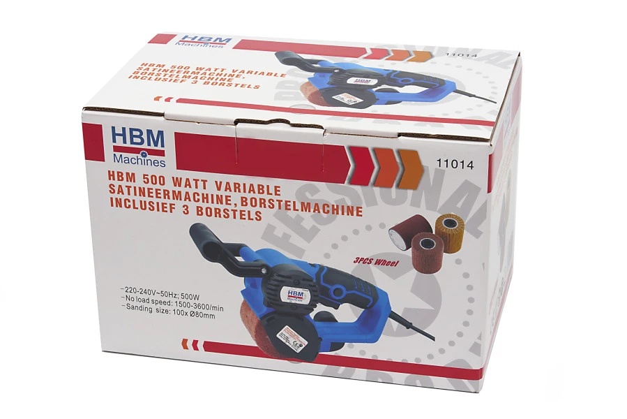 HBM 500 Watt Variable Satineermachine, Borstelmachine Inclusief 3 Borstels 10 HBM 500 Watt Variable Satineermachine, Borstelmachine Inclusief 3 Borstels - Afbeelding 10