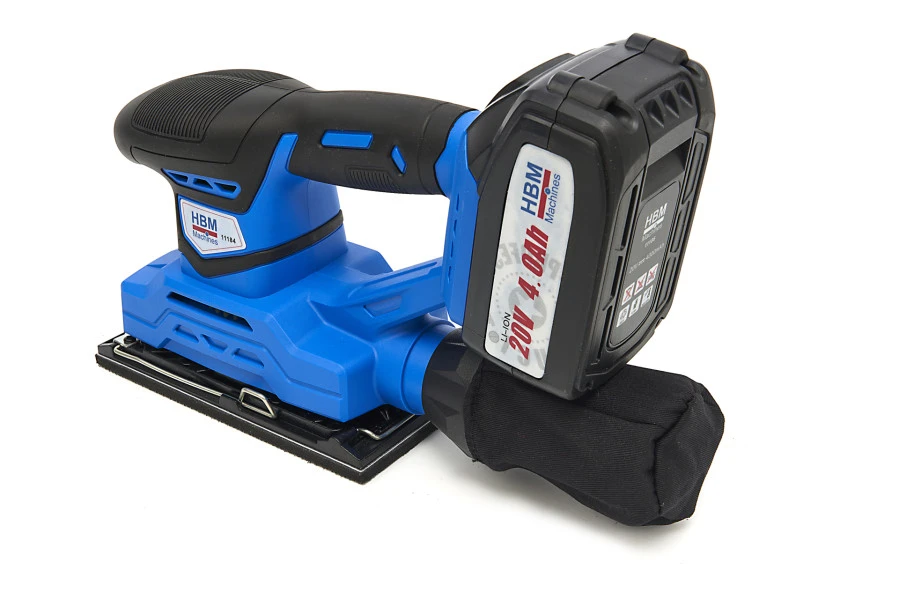 HBM Professionele 20 Volt 4,0AH Lion Vlakschuurmachine Inclusief 2 Lion Accu's En 15 Schuurvellen 1 HBM Professionele 20 Volt 4,0AH Lion Vlakschuurmachine Inclusief 2 Lion Accu's En 15 Schuurvellen