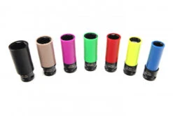 HBM 7 Delige 1/2" Lange Krachtdoppenset Met Beschermkappen